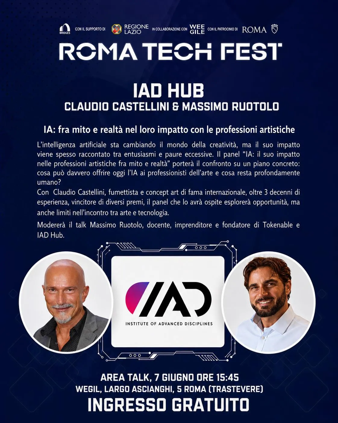 Locandina Roma Tech Fest IAD Hub