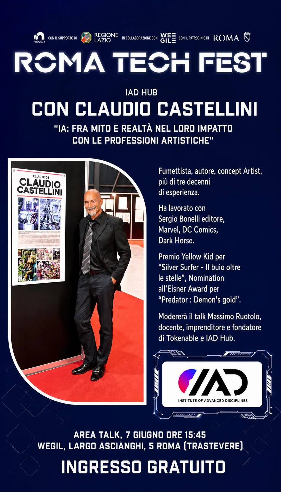 Locandina Roma Tech Fest con Claudio Castellini